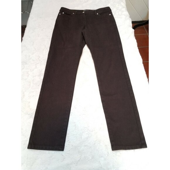 J. McLaughlin Womens Straight Jeans 5-Pockets Studded Mid-Rise Brown Size 10 - Picture 1 of 8